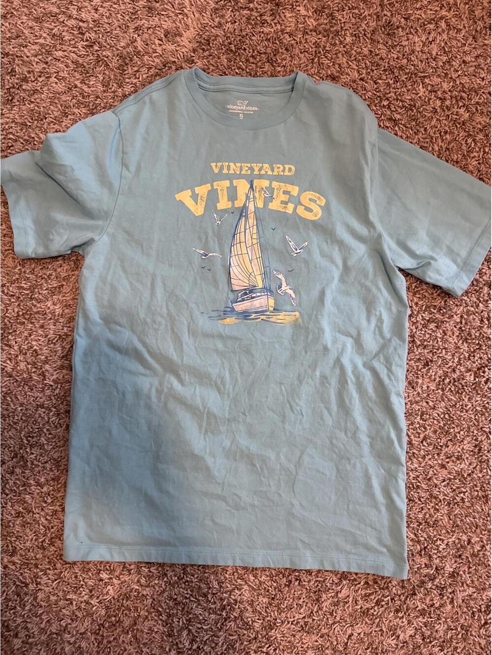 Vineyard Vines Boys T-Shirt XL Blue Cotton Sailing Graphic